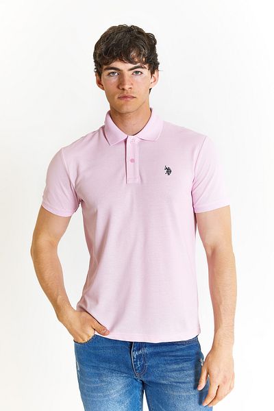 U.S. Polo Assn. US POLO ASSNMEN'S WOVEN POLO NECK LILA T-SHIRT