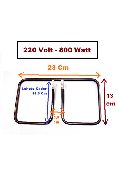 METİN ISITMA SOĞUTMA Tost Makinesi Rezistans 23 cm x 13 cm 650 Watt 220 V