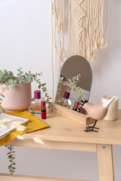 dimlight home Makyaj Aynası Estetik Ayna Dekoratif Masa Aynası 23x18 Cm