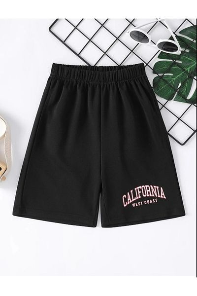 Pelna Model Trend Copii Bumbac scurt imprimat negru