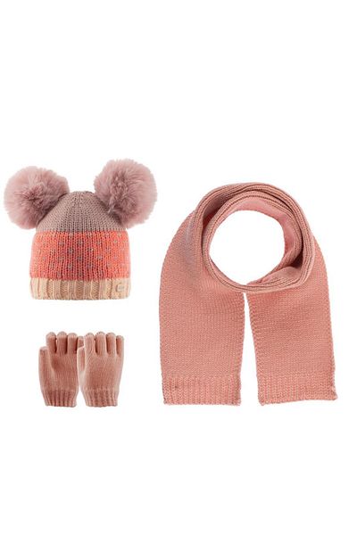 Kitti Baby Girl Scarf Beanie Gloves Set of 3 1-4 Years