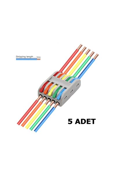 WOZLO Hızlı Kablo Ekleme Aparatı Konnektör - 5 Beşli Kolay Kablo Birleştirici...