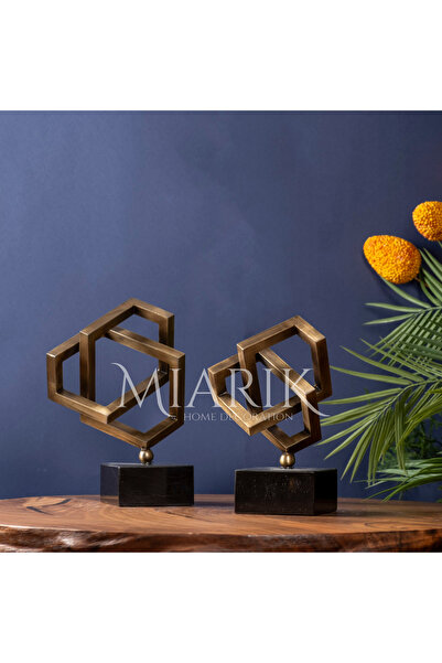 MIARIK DESIGN & DEKORASYON Dekoratif Geometrik Pirinç Obje