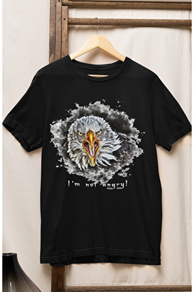 Fuddy Moda Unisex Oversize kroj Eagle Štampano majica, nisam ljut napisano T-...