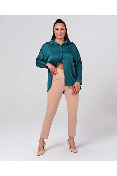Butik Nilyam Women's Large Size Skinny Leg Flexible Trousers 24028