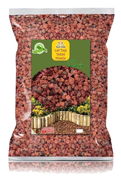 LS BOTANİK Kırmızı Pomza Taşı 3-8 Mm 5 Litre Volkanik Ponza Lav Taşı 5 Litre