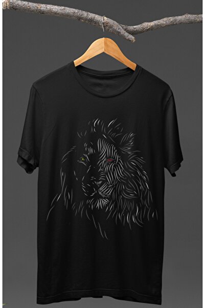 Fuddy Moda Μπλουζάκι με στάμπα λιονταριού με λεπτομέρεια κίτρινου-κόκκινου μα...