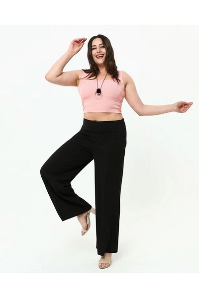 Butik Nilyam Women's Plus Size Palazzo Trousers 24031