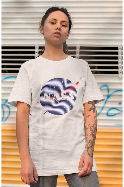 Fuddy Moda Ανδρικό-γυναικείο μπλουζάκι με γραφή Nasa