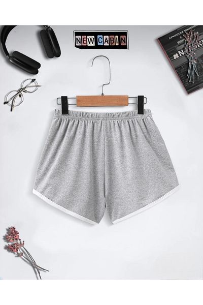 NewCabin New Season Women's Slim Fit Colorful Ribbed Combed Cotton Mini Shorts
