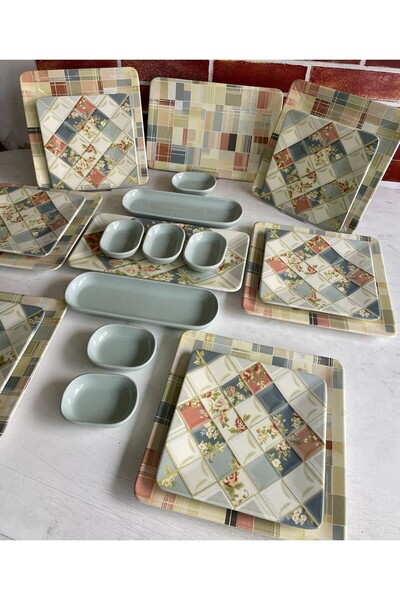 Keramika Algoritmik 22 Parça Kahvaltı Takımı