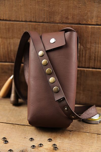 New Coast Leather 1900's Ръчно изработена чанта от естествена кожа