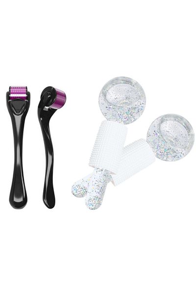 Welta Titanium Tip 540 Needle Derma Roller 0.5 mm And Ice Globes Ice Globe Cold Massage Ball 2 Pieces White