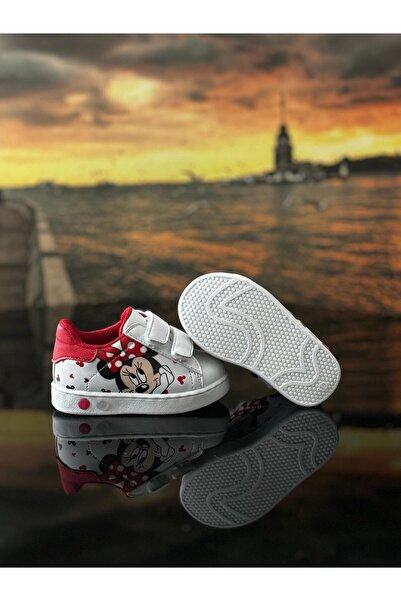 Papuckids Ortopedik Rahat Hafif Yumuşak Kız Çocuk Minie Mickey Mouse İlkadım Işıklı Spor Ayakkabı