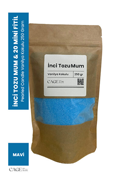 Cageartstudio Organik İnci Tozu Mum ( 20 Adet Fitil ile ) Vanilya Aromalı 250...