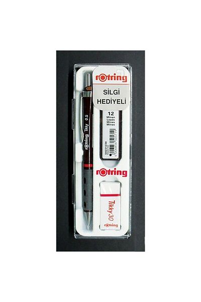 Rotring Tikky School Set 0.5 Mm Claret Red Versatile Pen + Eraser + Nib