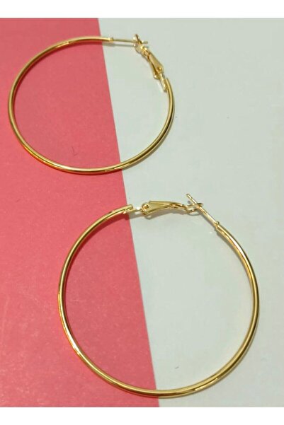 AKSESUARIM Thin Hoop Earrings Large Size (GOLD COLOR)