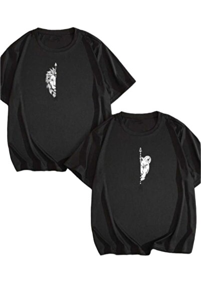 PERISENSE Unisex Γυναικεία Ανδρικά Lion Arrow Printed Lover Couple Συνδυασμός...