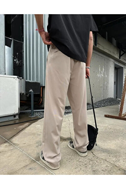 BPM Baggy Fit Erkek Kumaş Pantolon Krem
