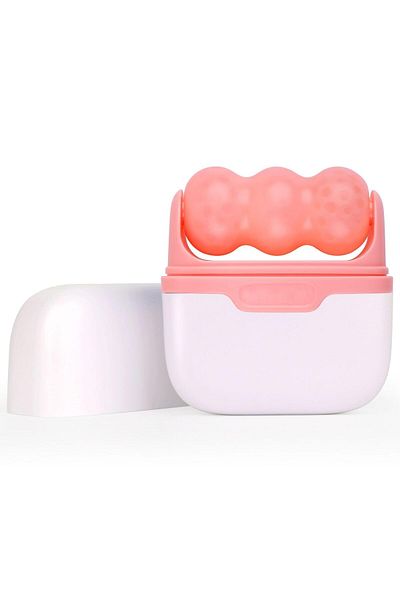 Welta Ice Roller Double Sided Facial Massager Pink and Titanium Tip 540 Needle Derma Roller 0.75 mm