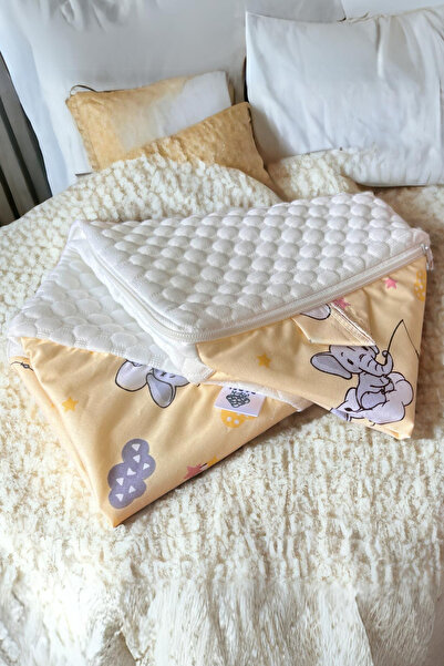 Badel Tekstil Bebek Hurcu, Fil Desenli, Çift Kumaş, 25x25x35 cm