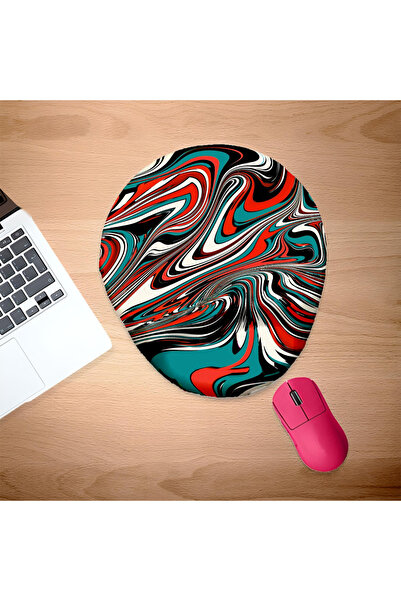 UcuruStore Κόκκινο Μπλε Λευκό Mouse Pad με σχέδιο κυμάτων και στήριγμα καρπού