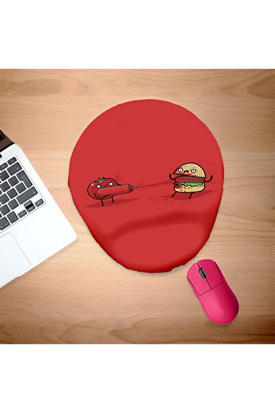 UcuruStore Burger Killer Mouse Pad με Στήριγμα Καρπού και Σχέδιο Ντομάτας