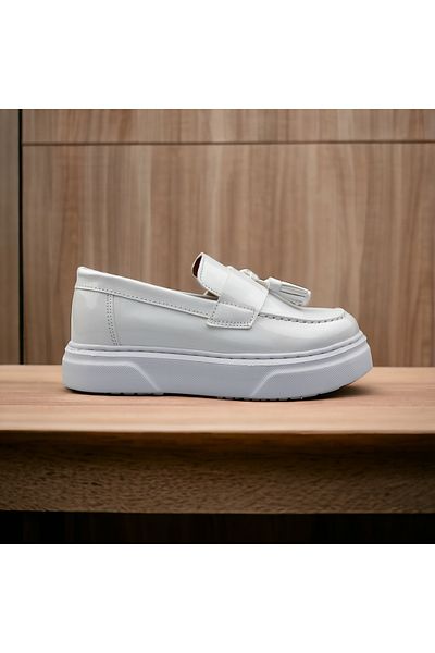 JOJO KIDS pantofi de scoala unisex pentru copii, pantofi clasici cu ciucuri, talpa usoara