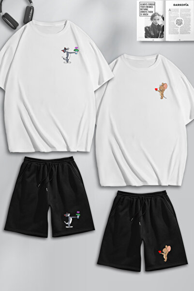 macklin Unisex Women Men Floral Tom And Jerry Printed Lover Couple Combinatio...