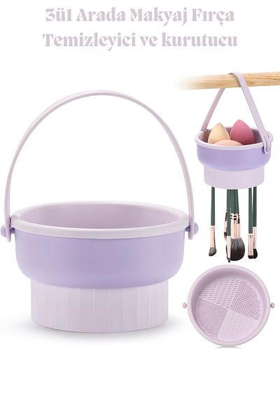 Morlay 3 in 1 Makeup Brush and Sponge Cleaning Mat - Cosmetic Organizer