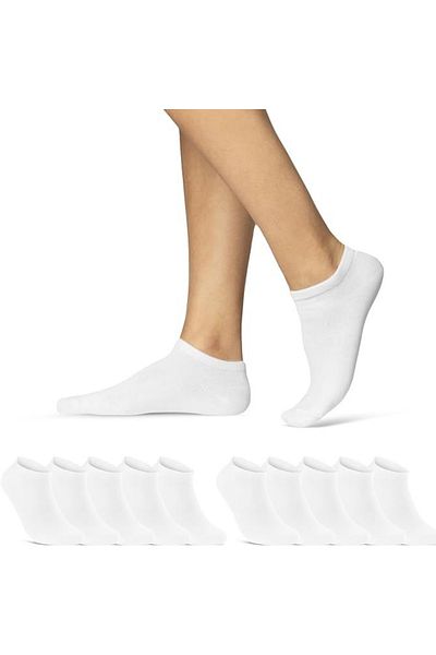 TrendCorap Premium Bamboo Women's Sneaker Invisible Ankle Sports Socks Box of 10