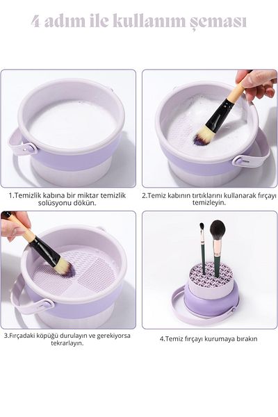 Morlay 3 in 1 Makeup Brush and Sponge Cleaning Mat - Cosmetic Organizer