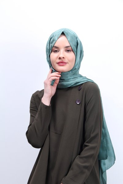 m moon scarf Cocoon Pattern Silky Jacquard Shawl Mint Green