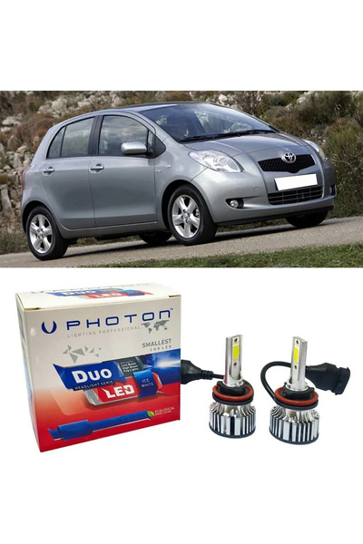 Photon Toyora Yaris Led Xenon Uzun+Kısa Far Ampulü H4 Duo Yeni Seri Beyaz 200...