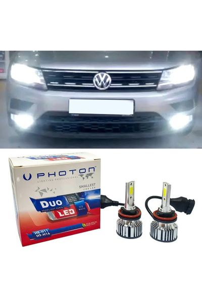 Photon Vw Tiguan Led Xenon Sis Farı Ampulü H8 Duo Yeni Seri Beyaz 2016+