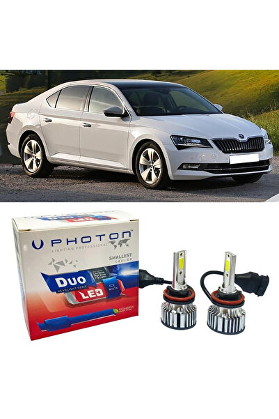 Photon Skoda Superb 3 Led Xenon Sis Farı Ampulü H8 Duo Yeni Seri Beyaz 2015+
