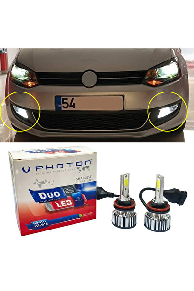 Photon Vw Polo Mk5 Led Xenon Sis Farı Ampulü H8 Duo Yeni Seri Beyaz 2009-2017...