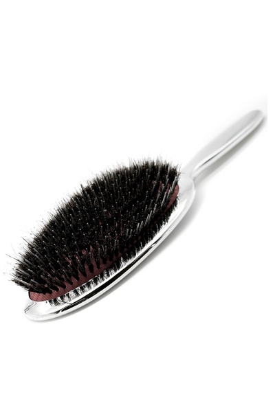 LAND OF MYTH Lom1051 Βούρτσα για το ξεμπερδέματο των μαλλιών Premium Series Oval Paddle Hair Detangling Brush, Ηλεκτρολυτική (ασημί)