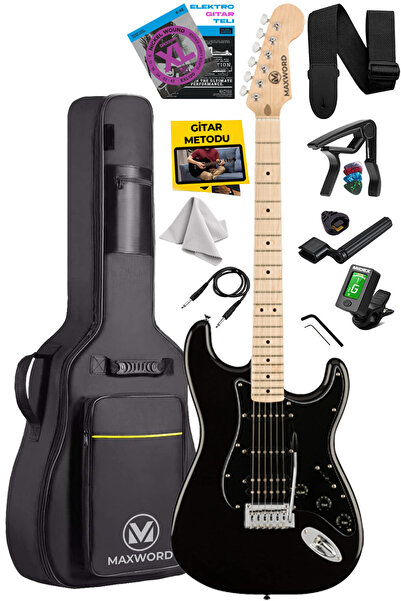 Maxword Map-35bk Maple Klavye Ssh Profesyonel Elektro Gitar Seti