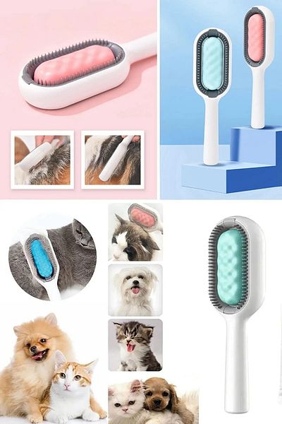 ARDSU Cat Dog Hair and Dust Collector Wet Wipes Comb with Apparatus