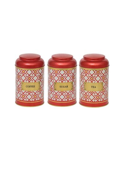 EVLE Efb04j6 Cylinder Storage Container Ø105 Set of 3, Turkish Red Set