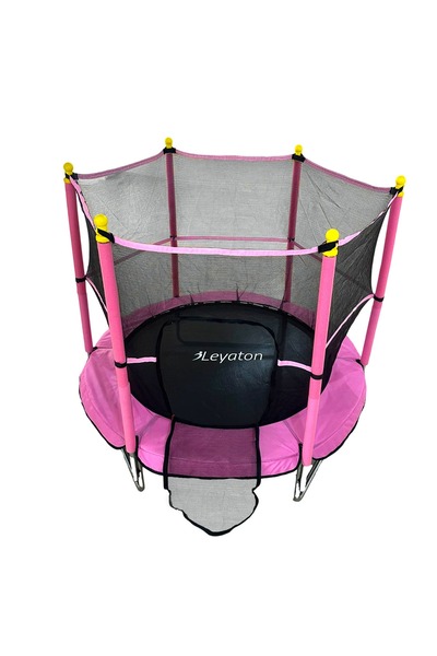 Clifton Trambolin Fileli Korumalı Kolay Kurulum, Ev Bahçe Tipi (152 Cm - Pembe)