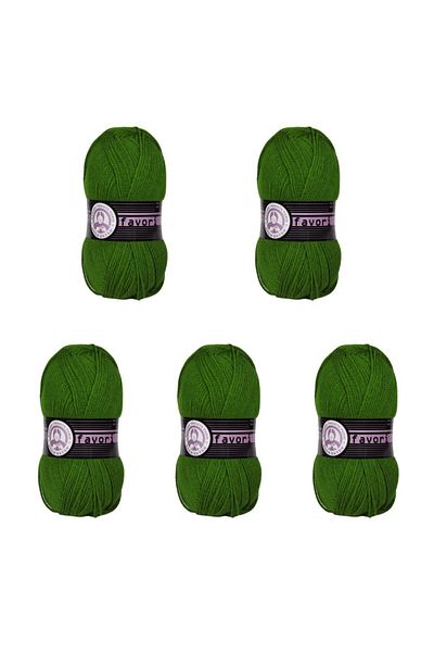 Ören Bayan Ören Favourite Knitting Yarn Green (087) Pack of 5