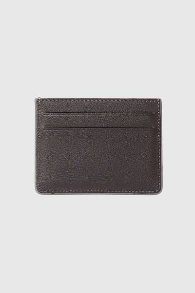 Grande 747 Genuine Leather Slim Horizontal Card Holder Natural Gray