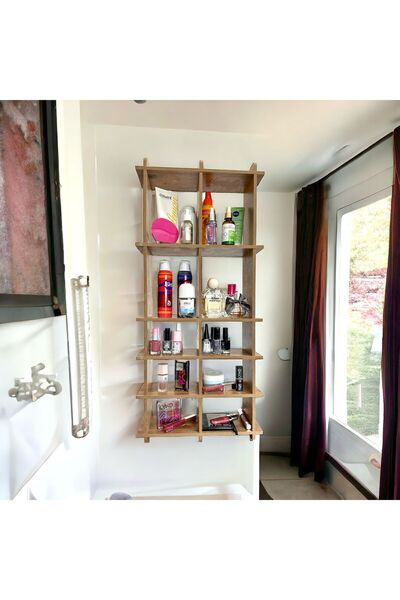 Butik Ceren Wooden Ahşap Sevgililer Gününe Özel Makyaj Rafı Kozmetik Ürün Organizer