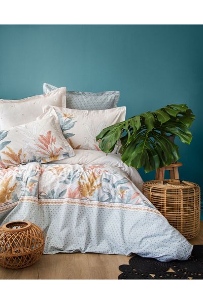 Apricitas HOME Set complet de husă de pilota matlasată Senses Scarlet Blue Double 100% bumbac
