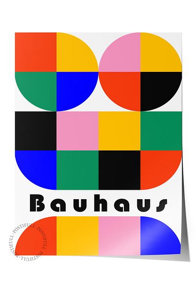 Postifull Πολύχρωμη αφίσα χωρίς πλαίσιο της σειράς Bauhaus - Διακόσμηση τοίχου με εκτύπωση HD