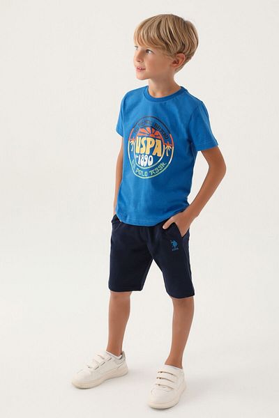U.S. Polo Assn. Тениска U.S. Polo Assn.Boy's T-shirt Bermuda Shorts Set Cobalt US1741-4