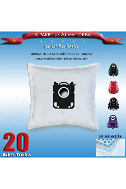 Arnica Terra-premium-blu-green-plus-rosso-uyumlu Lotus Et-et 14000 Serisi Süpürge Toz Torbası 20 Ad 202420