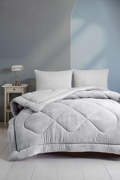 EVA Double Gray Double Sided Welsoft Quilt (195 X 215 cm)